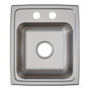 Elkay Lustrous Satin 15 x 17-1/2 in. 2-Hole Drop-in Stainless Steel Bar Sink 