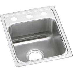 15 x 17-1/2 in. Drop-in Stainless Steel 2 Hole Bar Sink in Lustrous Satin