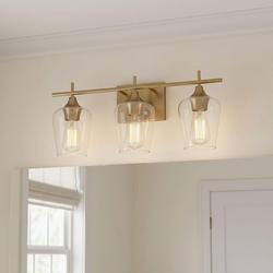 60W 3-Light Medium E-26 Vanity Fixture in Warm Brass