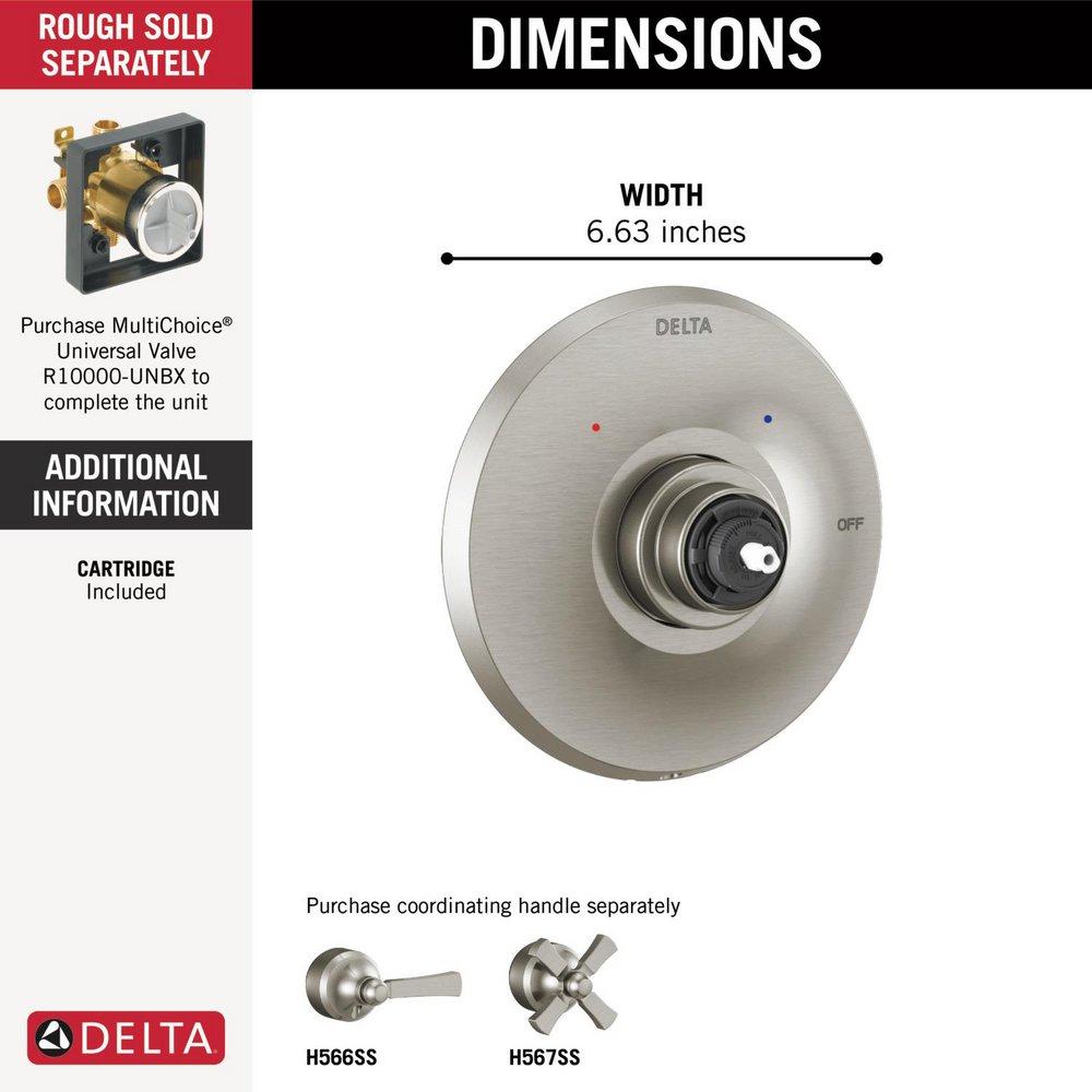 Delta Faucet Brilliance Stainless Pressure Balancing Valve Trim (Handle Sold Separately) 