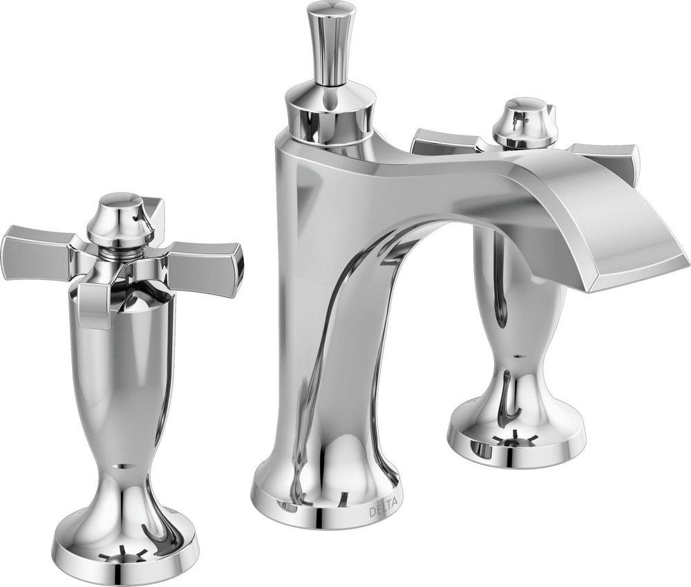 Delta Faucet Matte Black Two Handle Widespread Bathroom Sink Faucet Cross Handle 