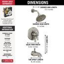 Delta Faucet Stainless Two Handle Multi Bathtub & Shower Faucet (Trim Only) 