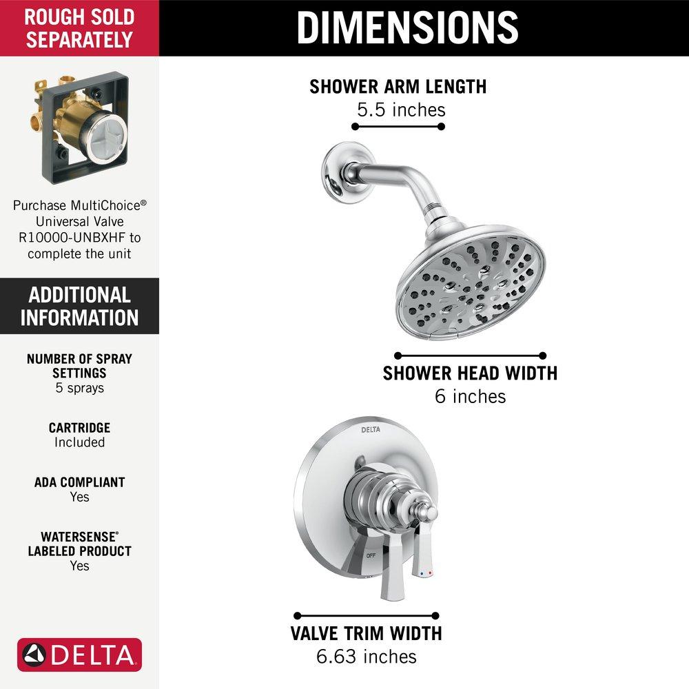 Delta Faucet Chrome Two Handle Multi Function Shower Faucet (Trim Only) 
