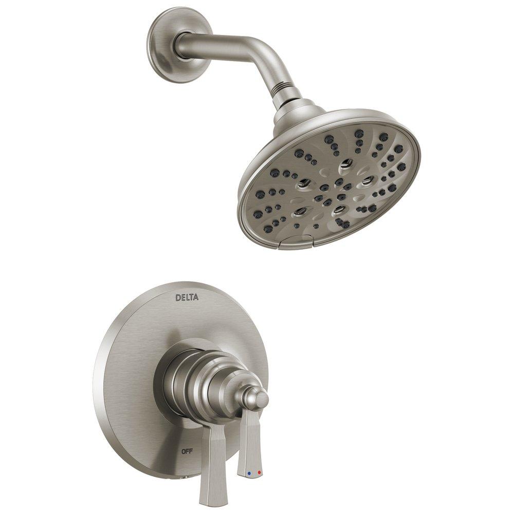 Delta Faucet Brilliance® Stainless Two Handle Multi Function Shower Faucet (Trim Only) 