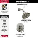 Delta Faucet Brilliance® Stainless Two Handle Multi Function Shower Faucet (Trim Only) 