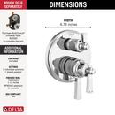 Delta Faucet Chrome Three Handle Pressure Balancing Valve Trim with Integrated Diverter 