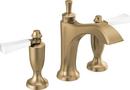 Two Handle Widespread Bathroom Sink Faucet in Champagne Bronze with Porcelain