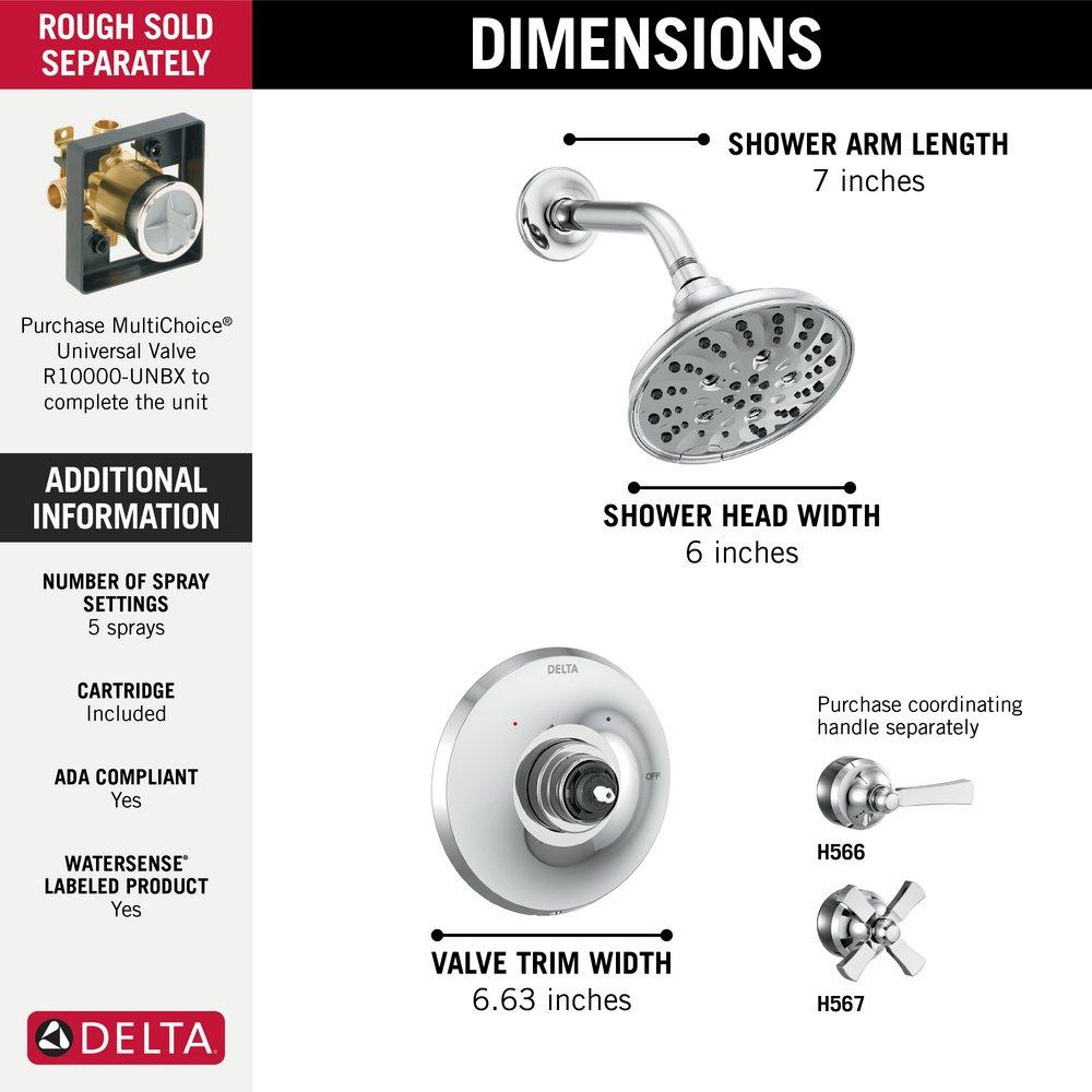 Delta Faucet Chrome Multi Function Shower Faucet (Trim Only) 