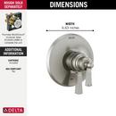 Delta Faucet Stainless Zinc Valve Only Trim 