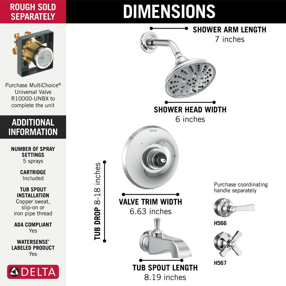 Delta Faucet Chrome Zinc Tub/Shower Trim 