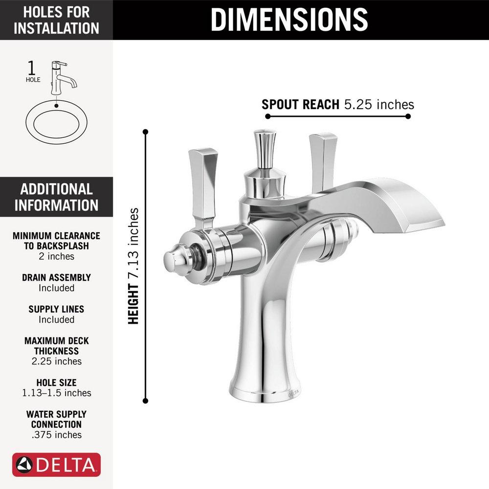 Delta Faucet Chrome Two Handle Monoblock Bathroom Sink Faucet 