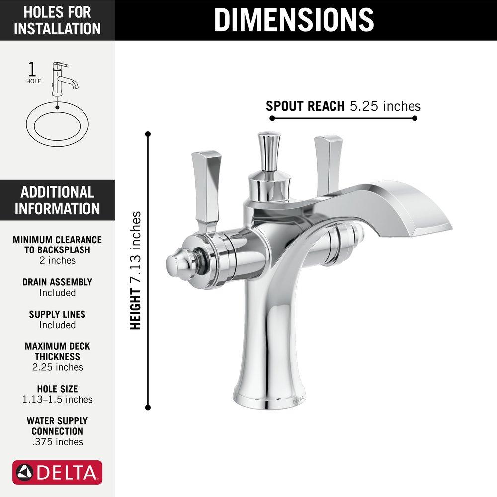 Delta Faucet Chrome Two Handle Monoblock Bathroom Sink Faucet 