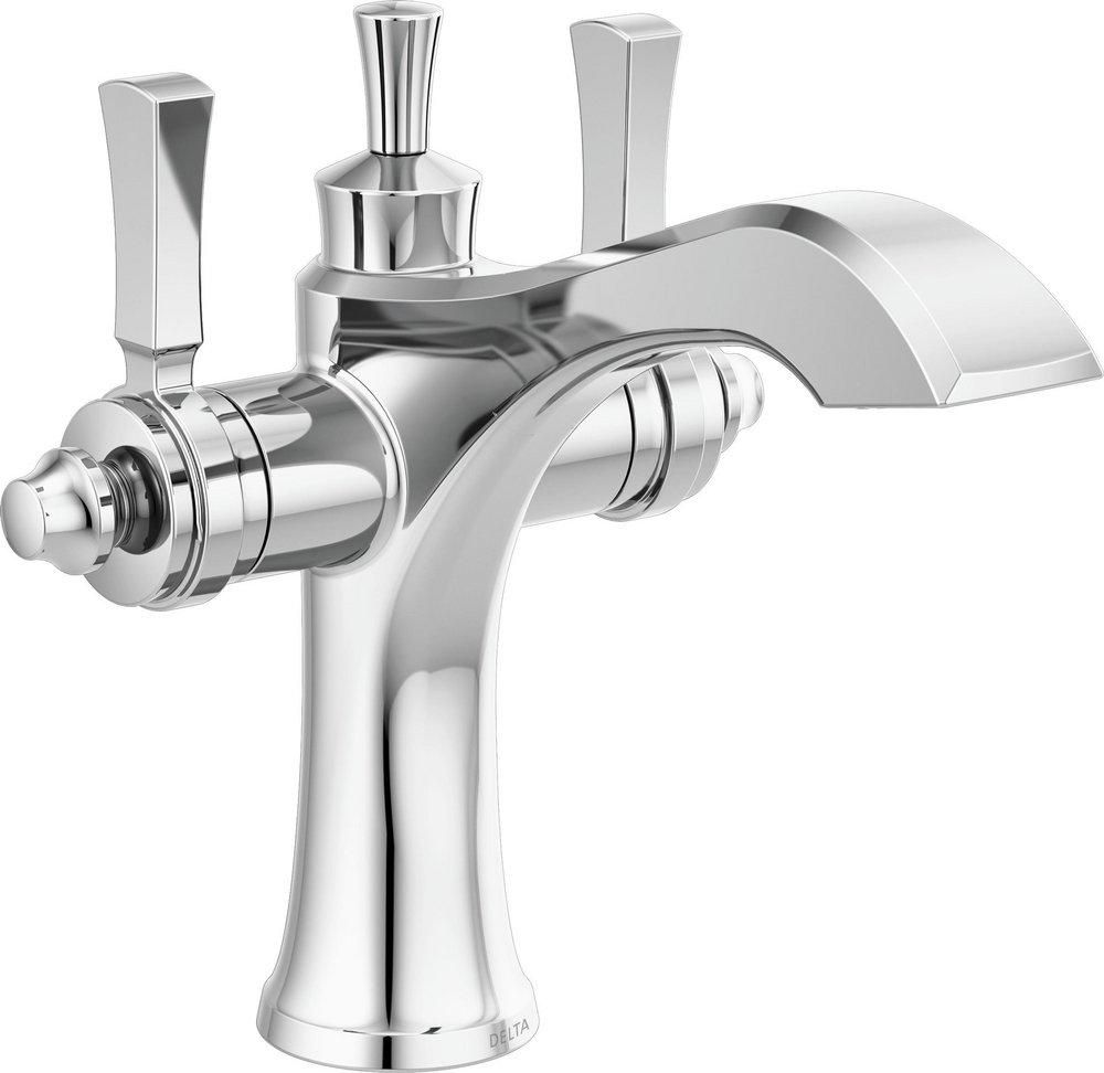 Delta Faucet Chrome Two Handle Monoblock Bathroom Sink Faucet 