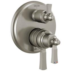 Three Handle Pressure Balancing Valve Trim with Integrated Diverter in Brilliance&reg; Stainless