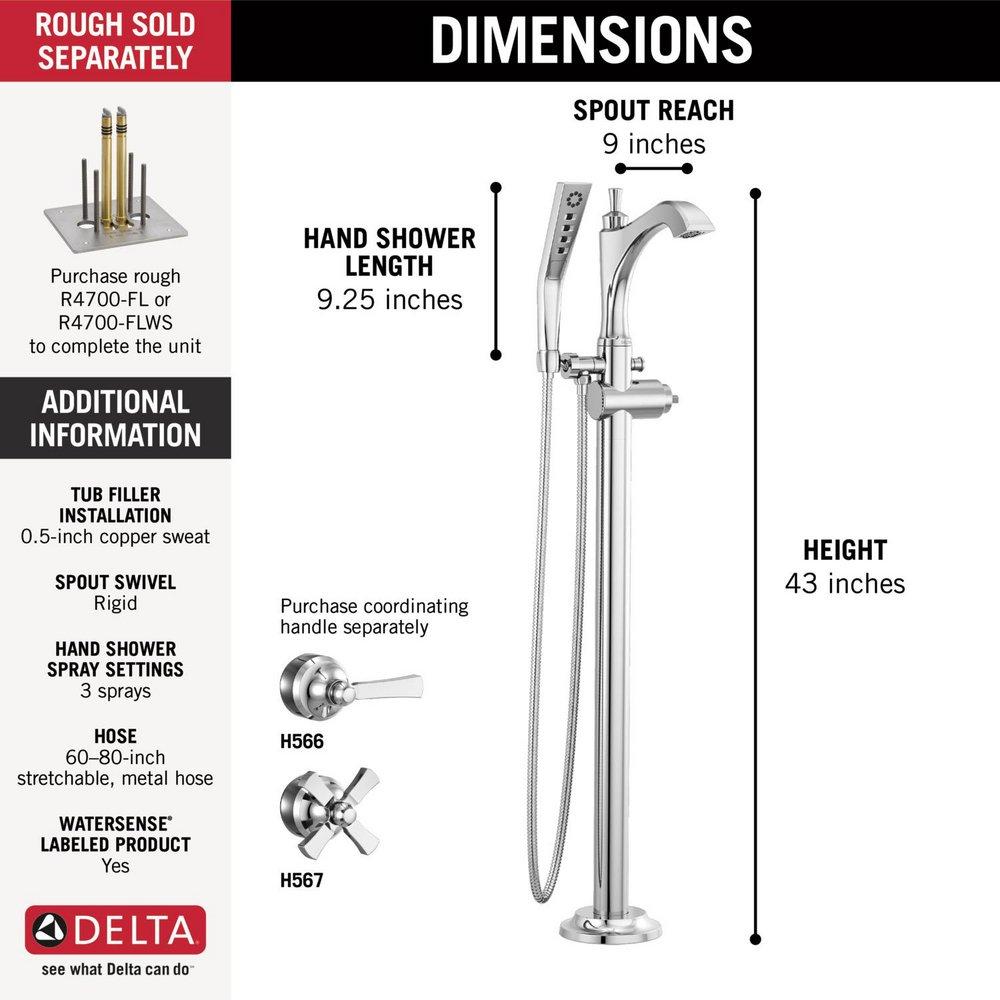 Delta Faucet Chrome Floor Mount Filler (Trim Only) 