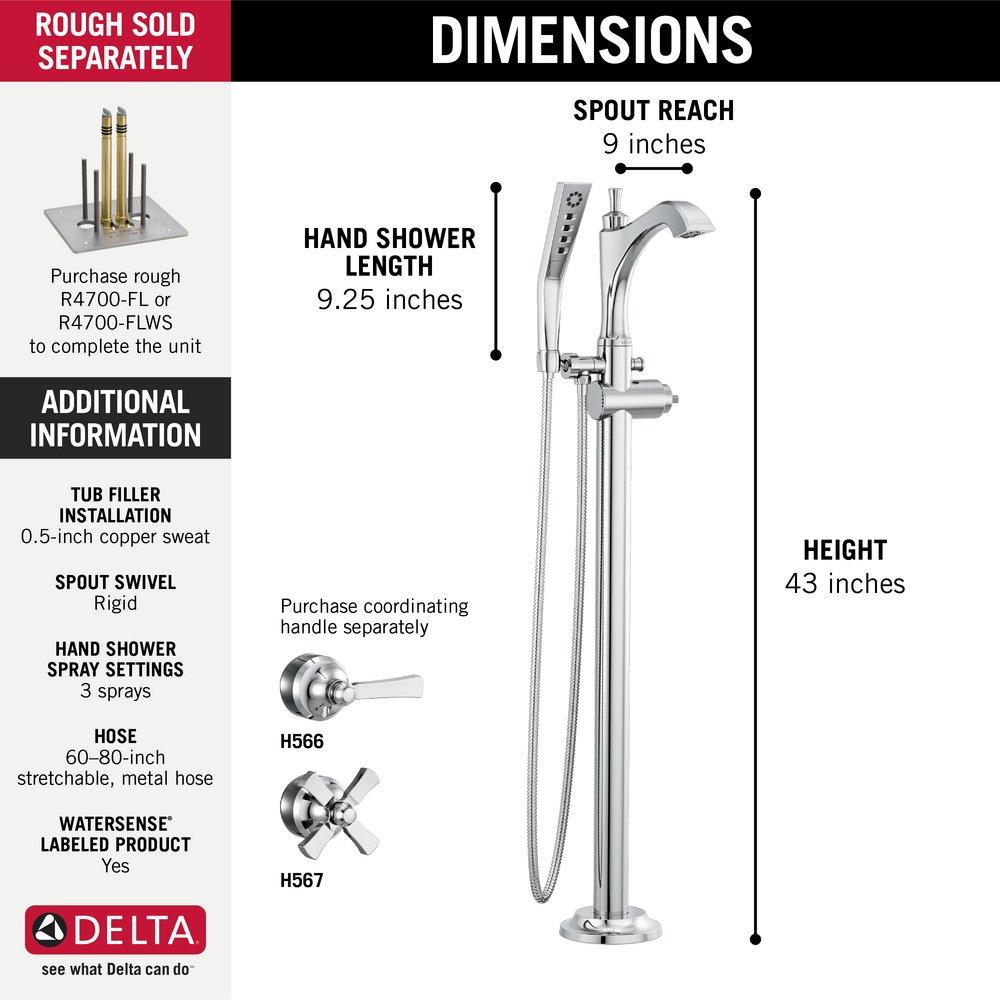 Delta Faucet Chrome Floor Mount Filler (Trim Only) 