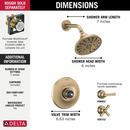 Delta Faucet Brilliance&reg; Champagne Bronze Multi Function Shower Faucet (Trim Only) 