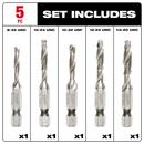 5PC SHOCKWAVE IMPACT DUTY DRILL AND TAP BIT SET 