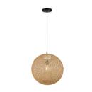 Miseno Black/Rattan 16 in. 60W 1-Light Medium E-26 Pendant 