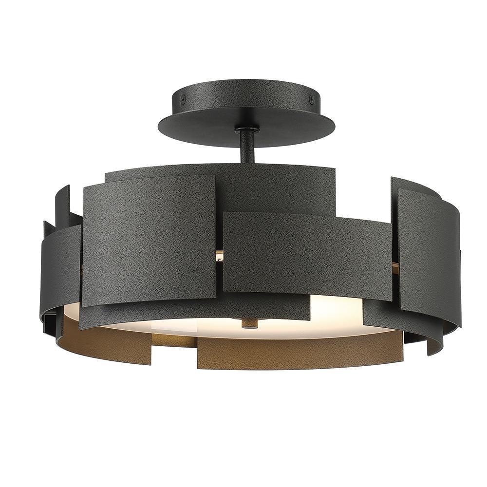 Miseno Smoked Iron 30W 1-Light Integrated LED Semi-Flush Mount Ceiling Fixture 
