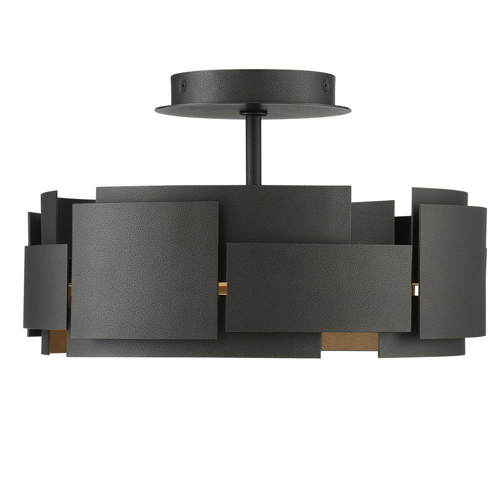 Miseno Smoked Iron 30W 1-Light Integrated LED Semi-Flush Mount Ceiling Fixture 
