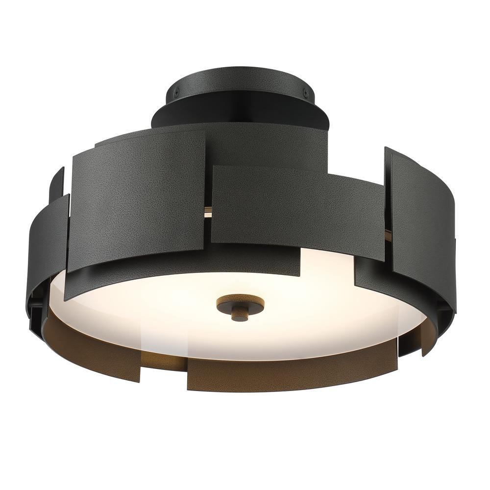 Miseno Smoked Iron 30W 1-Light Integrated LED Semi-Flush Mount Ceiling Fixture 