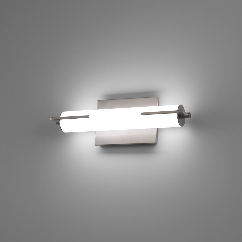 Miseno Brushed Nickel 1-Light Integrated LED Vanity Fixture in Brushed Nickel 