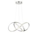 26 in. 42W 1-Light Integrated LED Pendant in Brushed Nickel