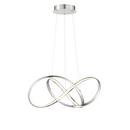Miseno Brushed Nickel 26 in. 42W 1-Light Integrated LED Pendant 