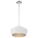 Miseno White/Polished Nickel 14 in. 100W 1-Light Medium E-26 Pendant 