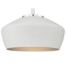 Miseno White/Polished Nickel 14 in. 100W 1-Light Medium E-26 Pendant 