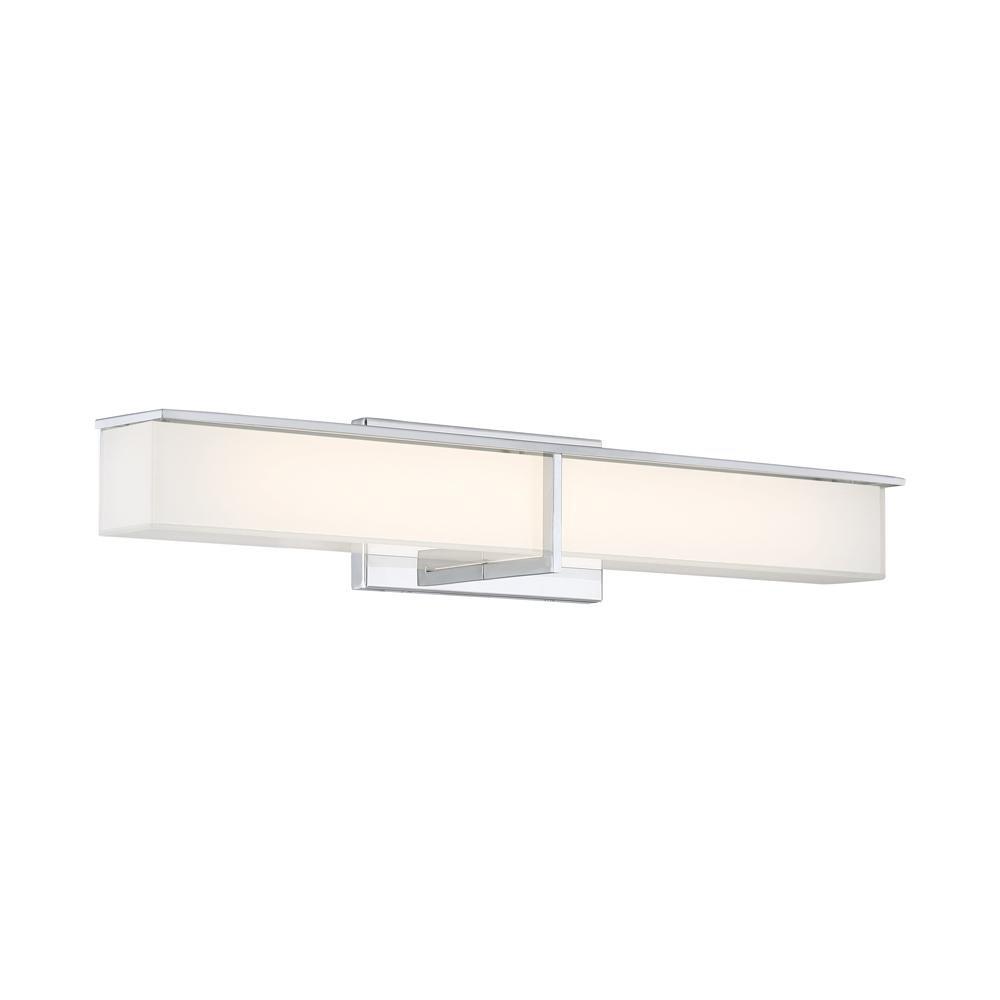 Miseno Polished Chrome 1-Light Integrated LED Vanity Fixture in Polished Chrome 