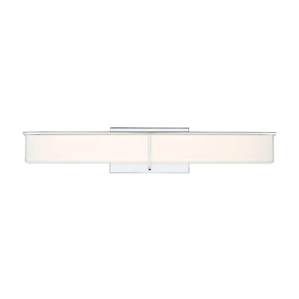 Miseno Polished Chrome 1-Light Integrated LED Vanity Fixture in Polished Chrome 