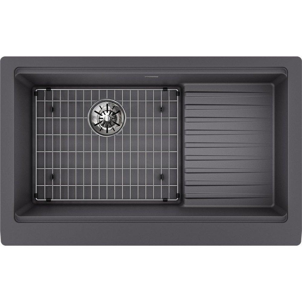 Elkay Charcoal 35-7/8 x 22-1/2 in. Composite Single Bowl Farmhouse Kitchen Sink 