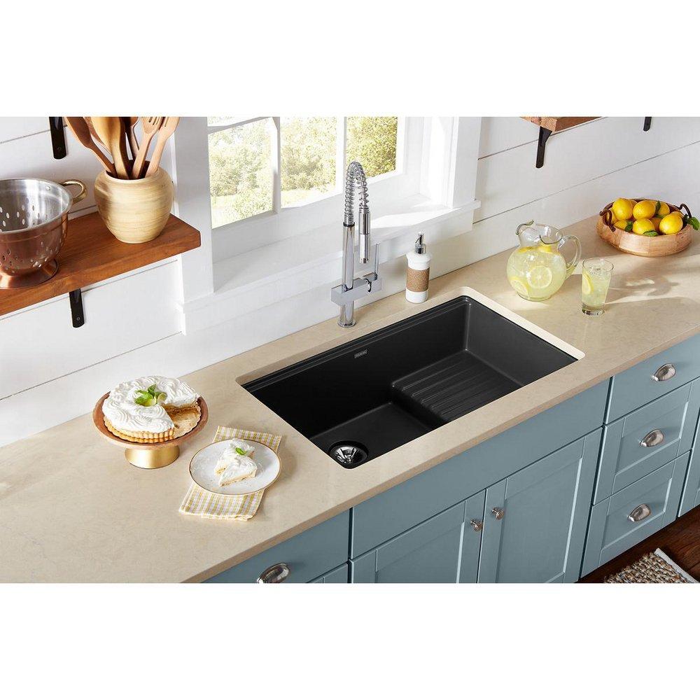 Elkay Caviar 35-7/8 x 20-5/8 in. Composite 1 Bowl Undermount Kitchen Sink 