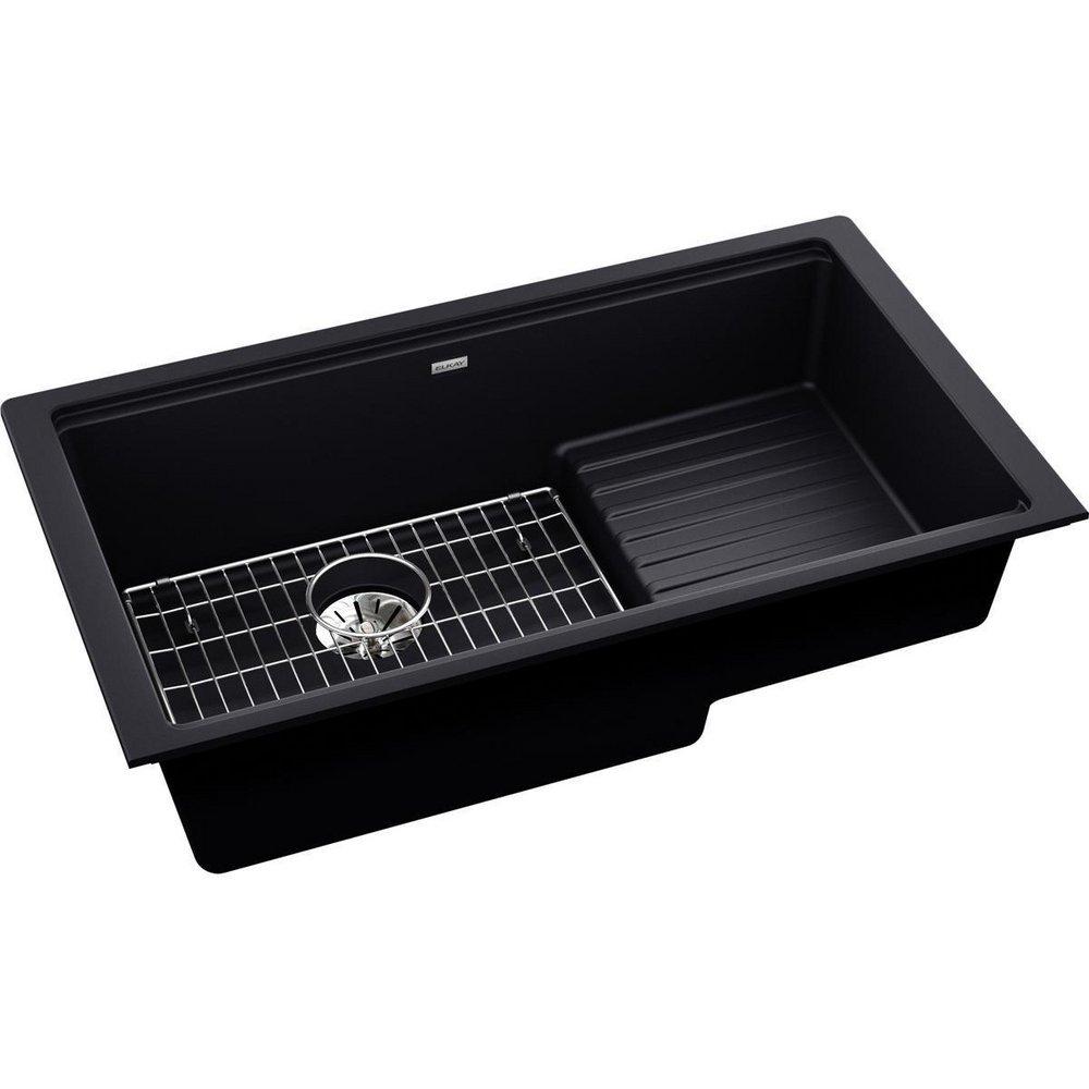 Elkay Caviar 35-7/8 x 20-5/8 in. Composite 1 Bowl Undermount Kitchen Sink 