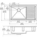 Elkay Caviar 35-7/8 x 20-5/8 in. Composite 1 Bowl Undermount Kitchen Sink 