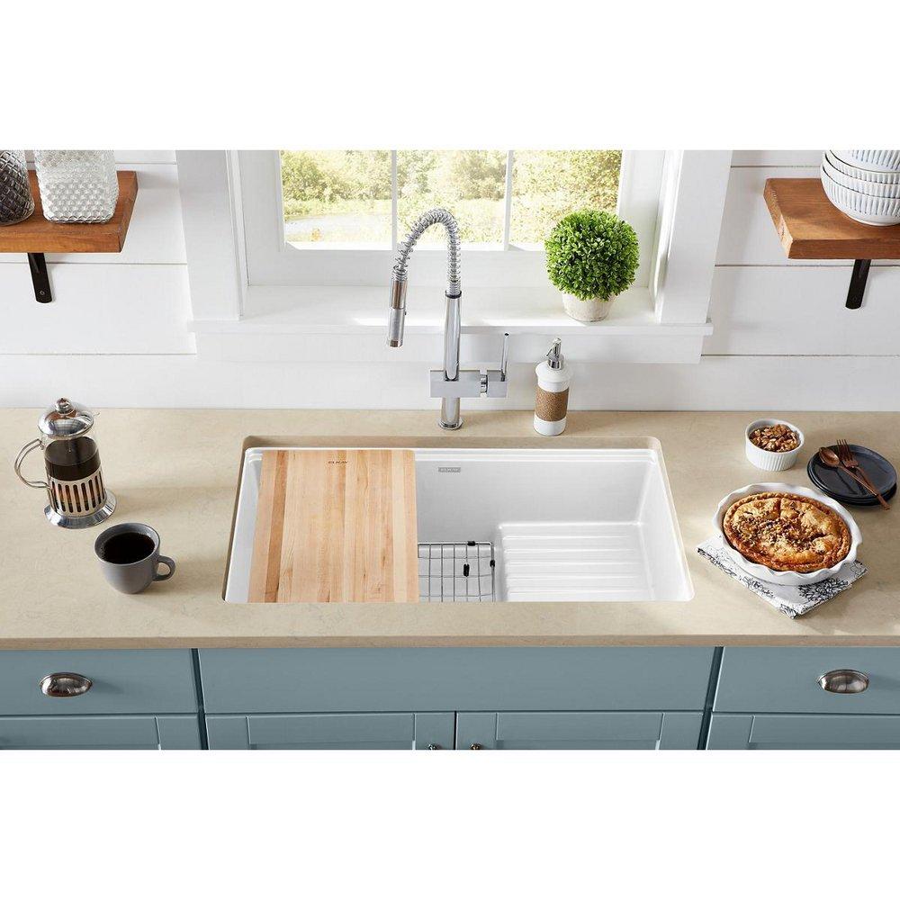 Elkay Ricotta 35-7/8 x 20-5/8 in. Composite 1 Bowl Undermount Kitchen Sink 