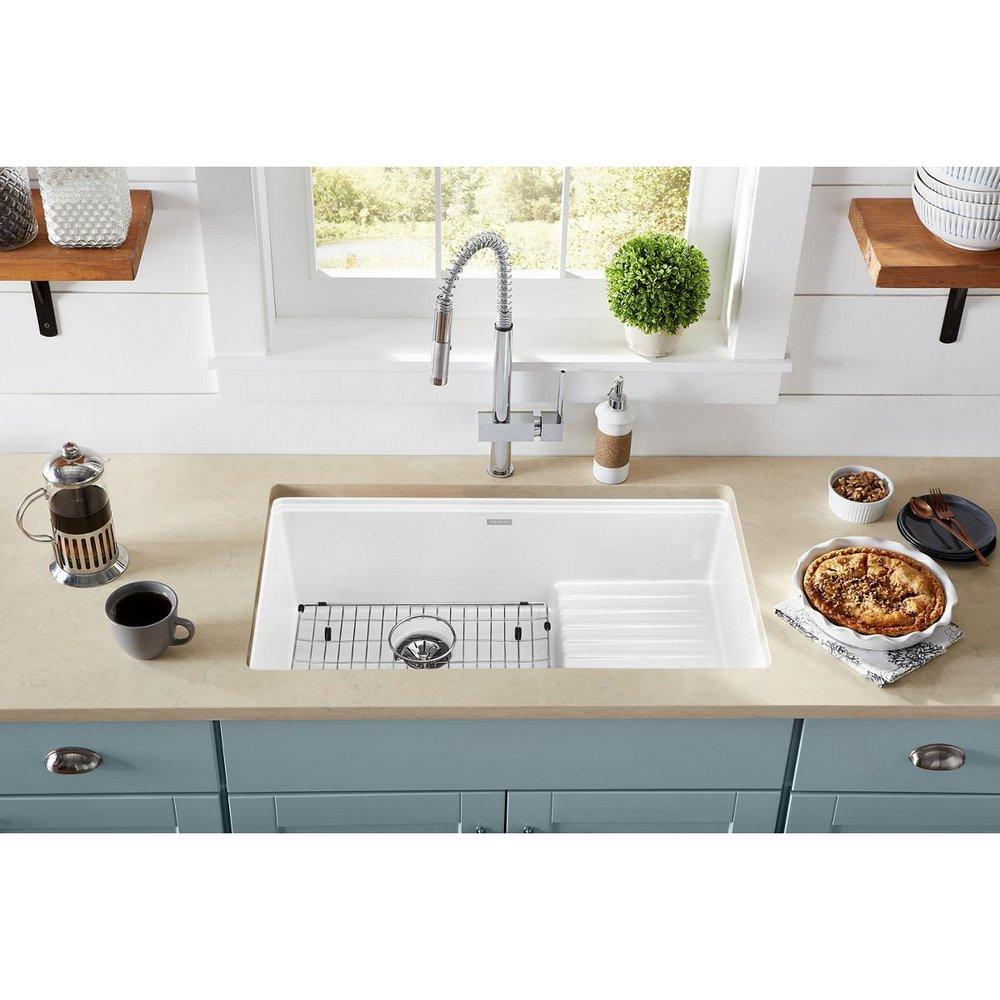 Elkay Ricotta 35-7/8 x 20-5/8 in. Composite 1 Bowl Undermount Kitchen Sink 