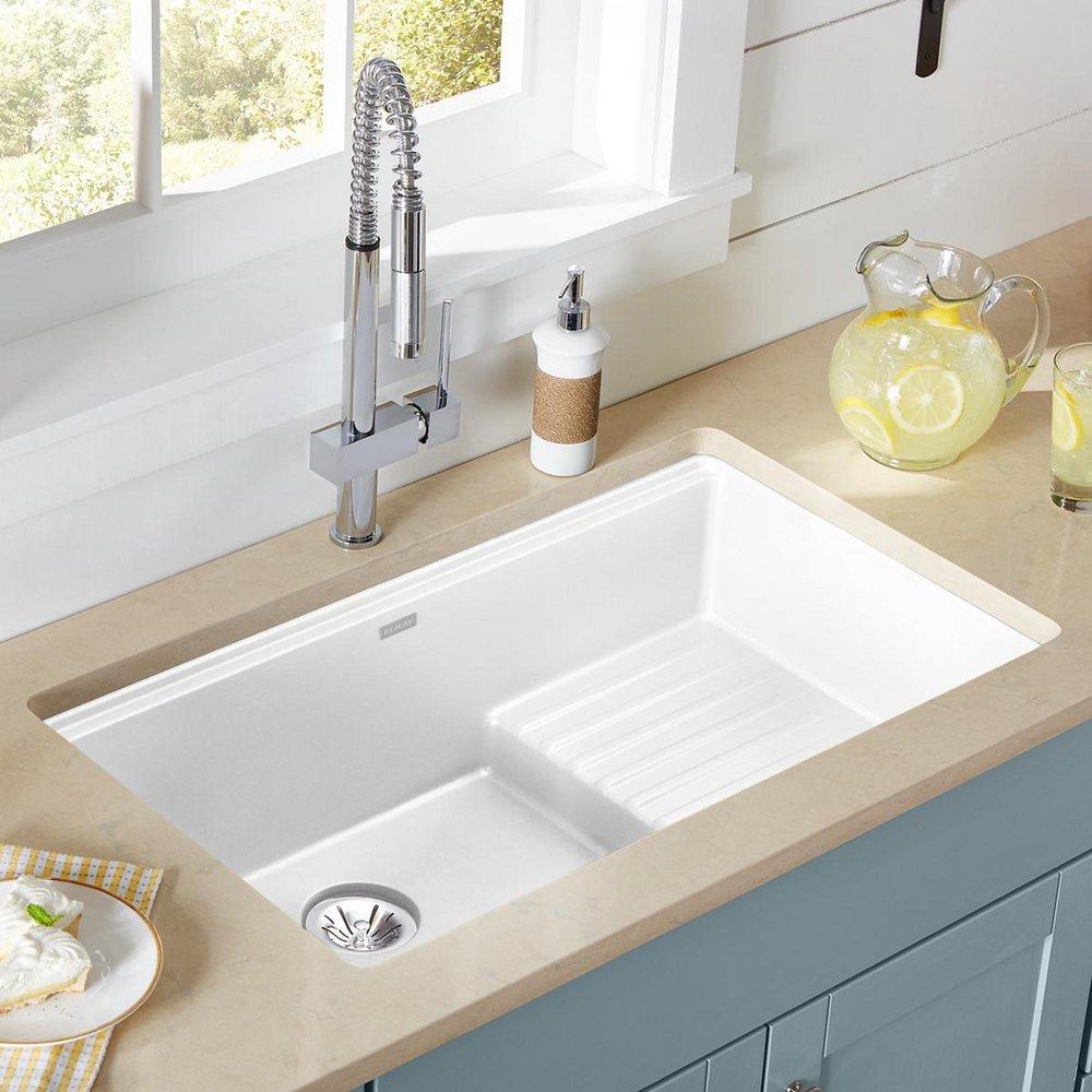 Elkay Ricotta 35-7/8 x 20-5/8 in. Composite 1 Bowl Undermount Kitchen Sink 