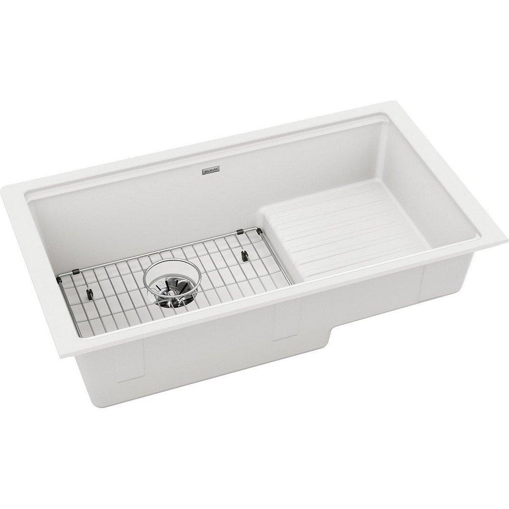 Elkay Ricotta 35-7/8 x 20-5/8 in. Composite 1 Bowl Undermount Kitchen Sink 