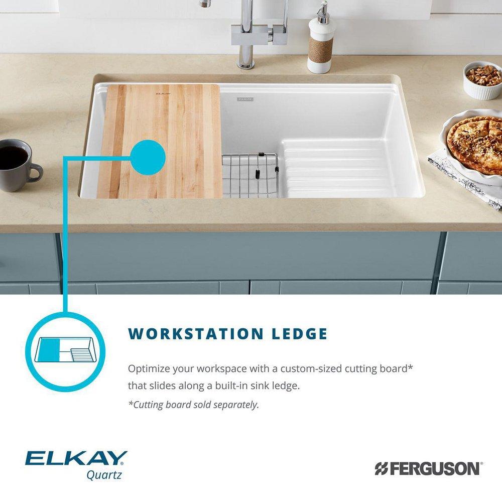 Elkay Charcoal 35-7/8 x 20-5/8 in. Composite 1 Bowl Undermount Kitchen Sink 