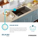Elkay Charcoal 35-7/8 x 20-5/8 in. Composite 1 Bowl Undermount Kitchen Sink 