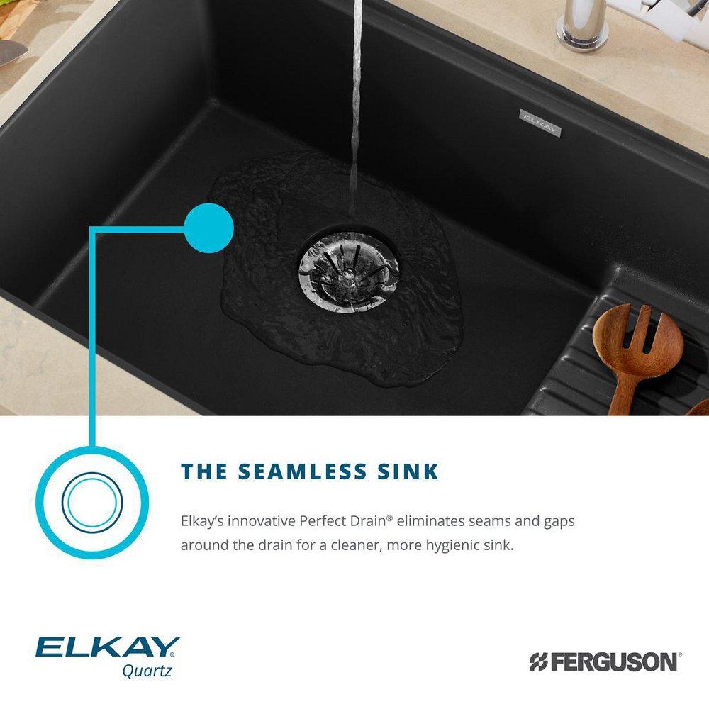 Elkay Charcoal 35-7/8 x 20-5/8 in. Composite 1 Bowl Undermount Kitchen Sink 