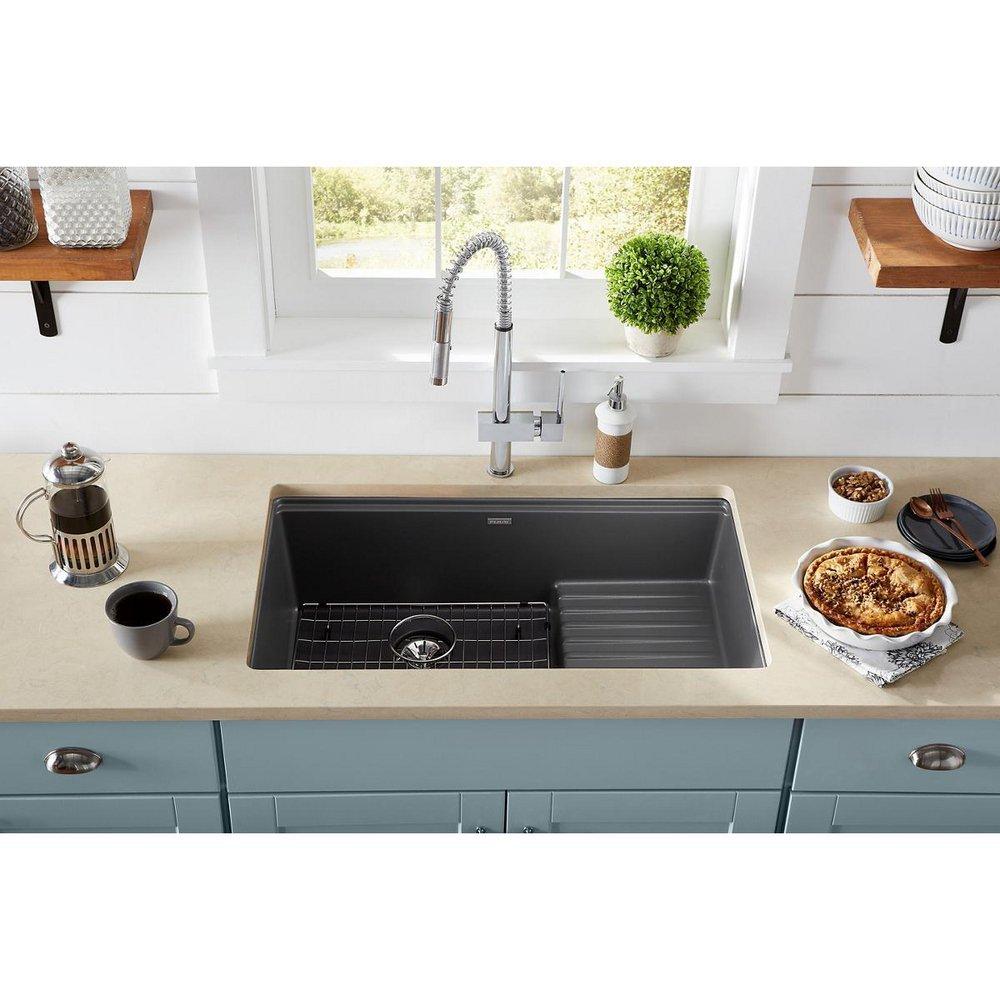 Elkay Charcoal 35-7/8 x 20-5/8 in. Composite 1 Bowl Undermount Kitchen Sink 