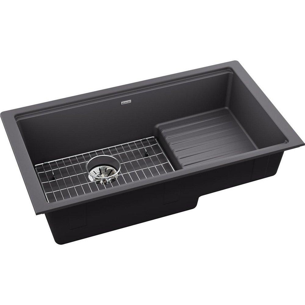 Elkay Charcoal 35-7/8 x 20-5/8 in. Composite 1 Bowl Undermount Kitchen Sink 
