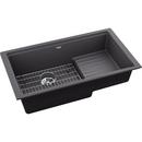 35-7/8 x 20-5/8 in. Composite 1 Bowl Undermount Kitchen Sink in Charcoal