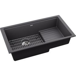 35-7/8 in. Undermount Composite Single Bowl Kitchen Sink in Charcoal