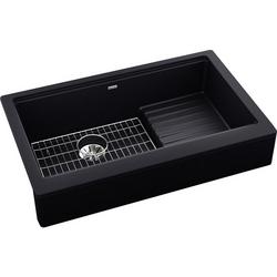 35-7/8 in. Farmhouse Composite Single Bowl Kitchen Sink in Caviar