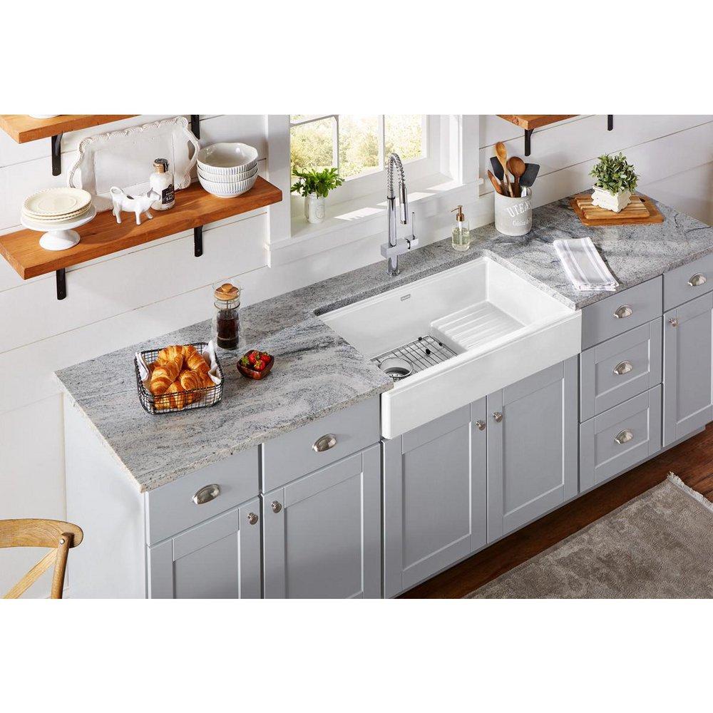 Elkay Ricotta 35-7/8 x 22-1/2 in. Composite Single Bowl Farmhouse Kitchen Sink 